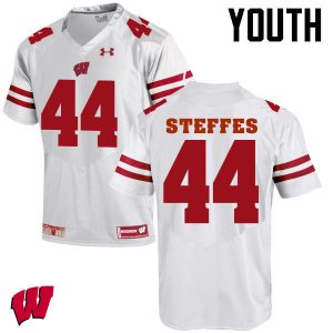 Youth Wisconsin Badgers NCAA #44 Eric Steffes White Authentic Under Armour Stitched College Football Jersey PV31O31GY